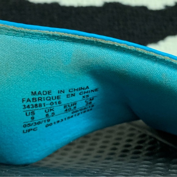 Nike Benassi Sport Slide Sandal Blue/Yellow Size 9 - Picture 7 of 8